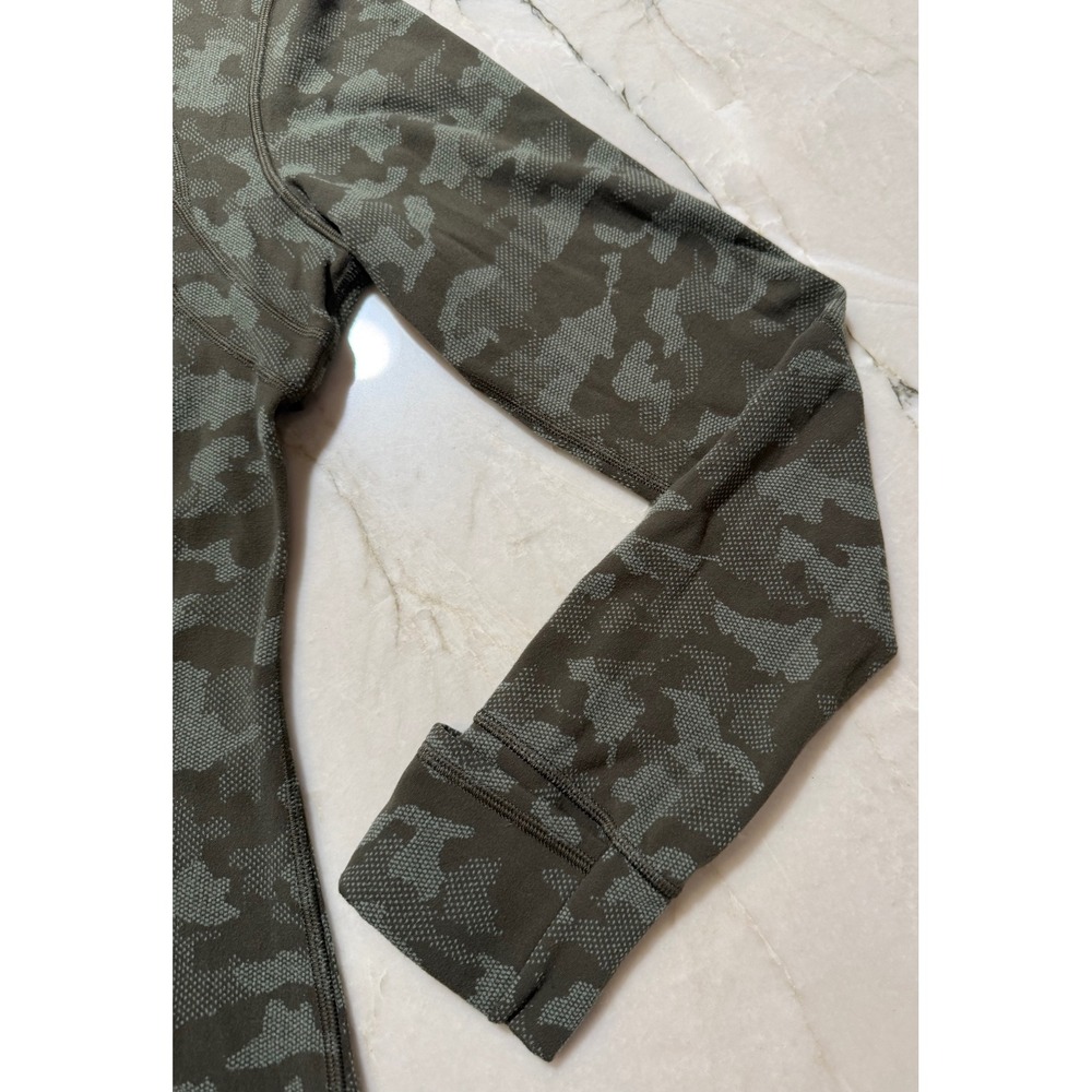 Lululemon Define Jacket Heritage Camo Olive Green Twill Women's 12 #109 - Picture 7 of 16